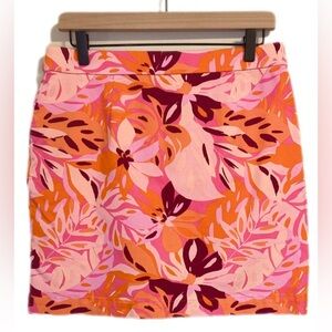 Rafaella Tropical Floral Casual Skort – Pink Orange  – Size M